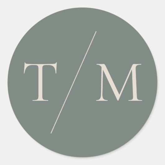 Sticker Mariage Monogram Moss moderne (Devant)