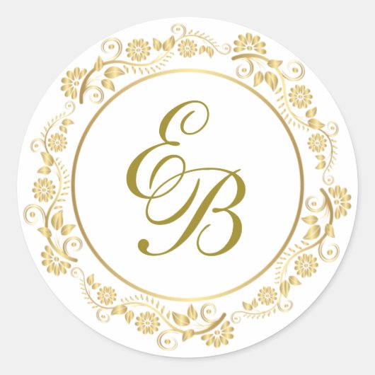 Sticker Mariage Monogram Or Couples (Devant)