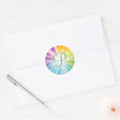 Sticker Mariage Monogram Rainbow Strited Sunburst (Enveloppe)