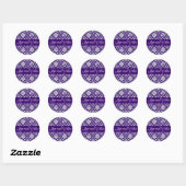 Sticker mariage Monogram S Purple Damask Favker (Feuille)