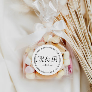 Sticker Mariage Monogramme de calligraphie noire m