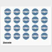 Sticker Mariage Monogramme de nuances bleues (Feuille)