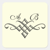 Sticker Mariage Monogramme en blanc (Devant)