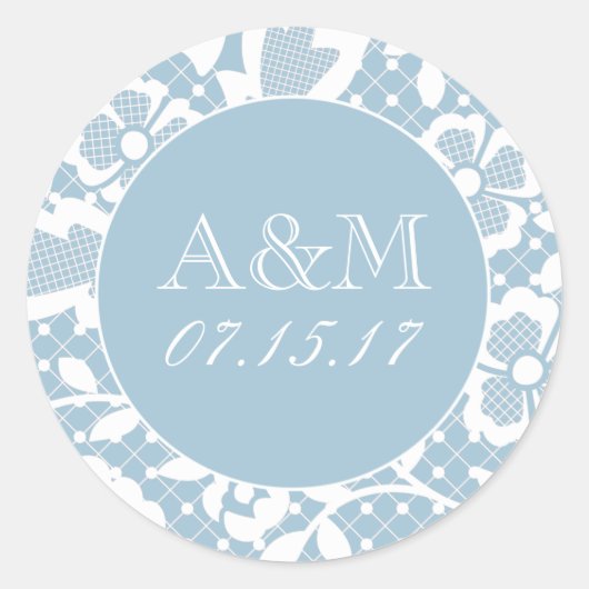 Sticker Mariage monogramme en dentelle classique (Devant)
