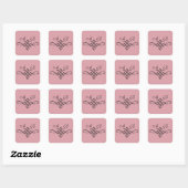 Sticker Mariage Monogramme en rose (Feuille)
