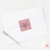 Sticker Mariage Monogramme en rose (Enveloppe)