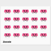 Sticker Mariage Monogramme Fuchsia rose (Feuille)