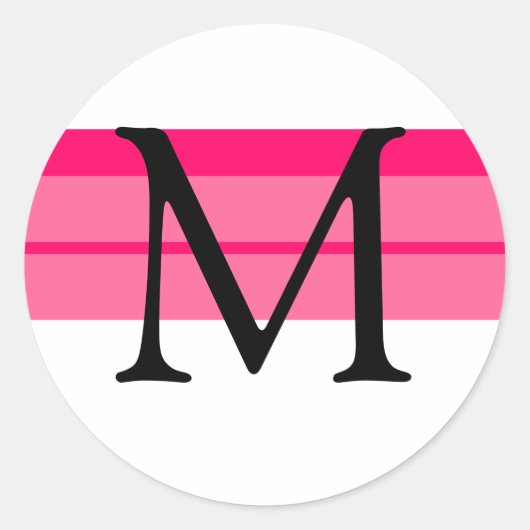 Sticker Mariage Monogramme Fuchsia rose (Devant)