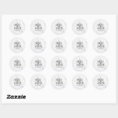 Sticker Mariage Monogramme Marbre blanc moderne (Feuille)