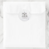 Sticker Mariage Monogramme Marbre blanc moderne (Sac)