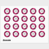 Sticker Mariage Monogramme rose noire (Feuille)