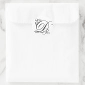 Sticker Mariage Monogramme Trois lettres et noms (Sac)