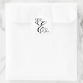 Sticker Mariage Monogramme Trois lettres et noms (Sac)