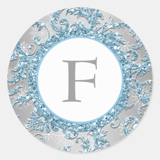 Sticker Mariage monogramme Winter Wonderland (Devant)