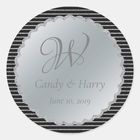 Sticker Mariage noir et argent (Devant)