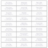 Sticker Mariage Nom d'invité Adresse Marine Bleu Script (Devant)