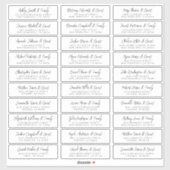 Sticker Mariage Nom d'invité Adresse Moderne Simple Chic (Feuille)