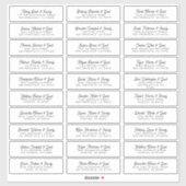 Sticker Mariage Nom d'invité Adresse Moderne Simple Chic (Feuille)