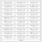 Sticker Mariage Nom d'invité Adresse Simple Moderne Chic (Feuille)