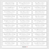 Sticker Mariage Nom d'invité Adresse Simple Moderne Chic (Feuille)