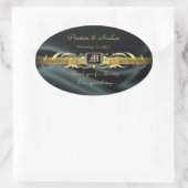 Sticker Mariage Ovale en soie noire (Sac)