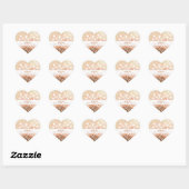 Sticker Mariage Pale Coral Heart (Feuille)