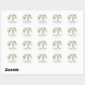 Sticker Mariage Pastel Mason Jar & Retro Fleurs (Feuille)