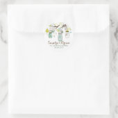 Sticker Mariage Pastel Mason Jar & Retro Fleurs (Sac)