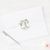 Sticker Mariage Pastel Mason Jar & Retro Fleurs (Enveloppe)