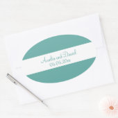 Sticker Mariage personnalisé turquoise et blanc (Enveloppe)