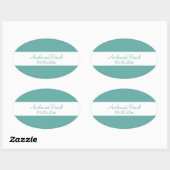 Sticker Mariage personnalisé turquoise et blanc (Feuille)