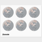 Sticker Mariage photo Faux Vellum Elégant (Feuille)