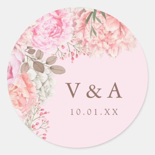 Sticker Mariage Pink Peony (Devant)