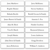 Sticker Mariage Place Card Nom de l'invité Numéro de table (Devant)