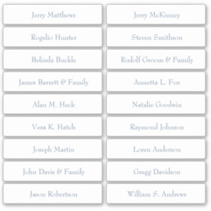 Sticker Mariage Place Card Nom de l'invité Numéro de table