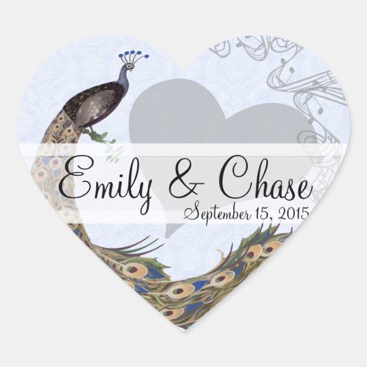 Sticker Mariage Plum Peacock de la Marine (Devant)