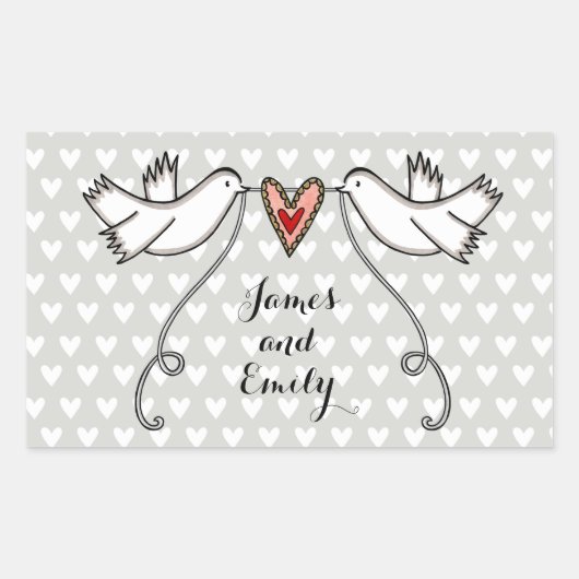 Sticker Mariage pour colombes blanches personnalis (Devant)