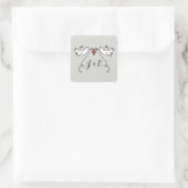 Sticker Mariage pour colombes blanches personnalis (Sac)