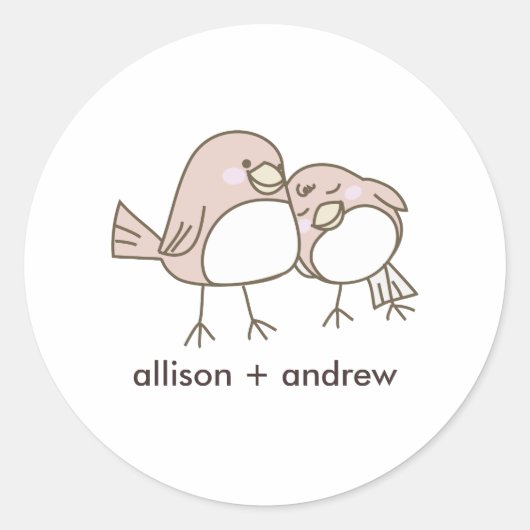 Sticker Mariage pour enveloppes de Lovebirds lunai (Devant)