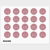 Sticker Mariage pour monogramme or Rose élégant (Feuille)