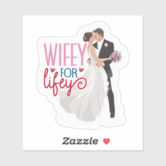 Sticker Mariage romantique Couple (Feuille)