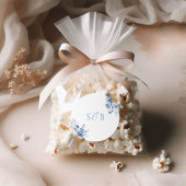 Sticker Mariage rond bleu toile