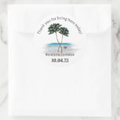 Sticker Mariage rond de palmiers tropicaux (Sac)