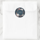 Sticker Mariage rond éclatant marine et flush (Sac)