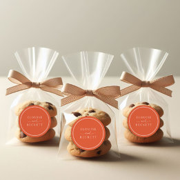 Sticker Mariage rond orange brûlé minimal