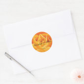Sticker Mariage rond Personnalisé Rose Jaune (Enveloppe)