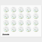 Sticker Mariage rond Plumeria (Feuille)