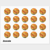Sticker Mariage rond Rose jaune (Feuille)