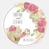 Sticker Mariage rond verrou et clé (Devant)