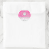 Sticker Mariage rose, blanc et gris de 1,5 po (Sac)